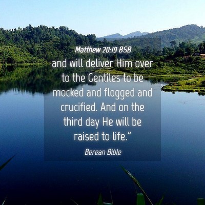 Picture 04 - Matthew 20:19 BSB - and will deliver Him over to the Gentiles to be - Bible Verse Picture