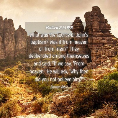 Picture 04 - Matthew 21:25 BSB - What was the source of John’s baptism? Was it - Bible Verse Picture