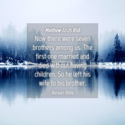 Picture 04 - Matthew 22:25 BSB - Now there were seven brothers among us. The first - Bible Verse Picture