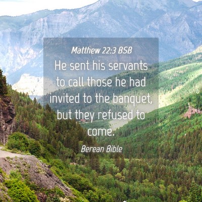 Picture 04 - Matthew 22:3 BSB - He sent his servants to call those he had invited - Bible Verse Picture