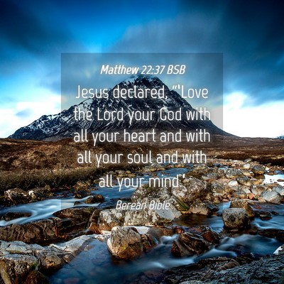 Picture 04 - Matthew 22:37 BSB - Jesus declared, “‘Love the Lord your God with - Bible Verse Picture