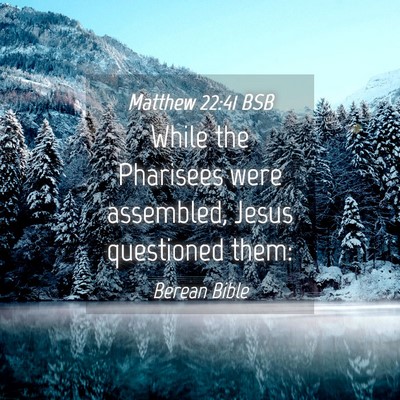 Picture 04 - Matthew 22:41 BSB - While the Pharisees were assembled, Jesus - Bible Verse Picture