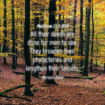 Picture 04 - Matthew 23:5 BSB - All their deeds are done for men to see. They - Bible Verse Picture