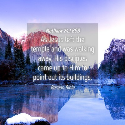 Picture 04 - Matthew 24:1 BSB - As Jesus left the temple and was walking away, - Bible Verse Picture