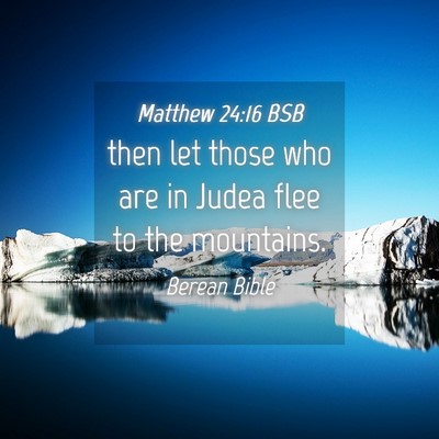 Picture 04 - Matthew 24:16 BSB - then let those who are in Judea flee to the - Bible Verse Picture