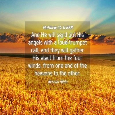 Picture 04 - Matthew 24:31 BSB - And He will send out His angels with a loud - Bible Verse Picture