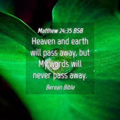 Picture 04 - Matthew 24:35 BSB - Heaven and earth will pass away, but My words - Bible Verse Picture