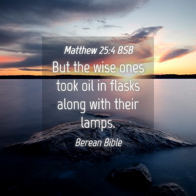 Picture 04 - Matthew 25:4 BSB - But the wise ones took oil in flasks along with - Bible Verse Picture