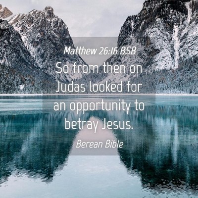 Picture 04 - Matthew 26:16 BSB - So from then on Judas looked for an opportunity - Bible Verse Picture
