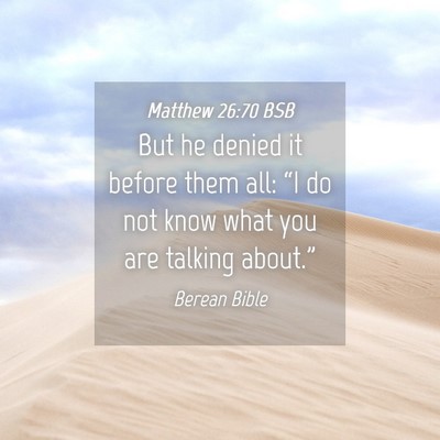 Picture 04 - Matthew 26:70 BSB - But he denied it before them all: “I do not - Bible Verse Picture