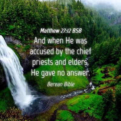 Picture 04 - Matthew 27:12 BSB - And when He was accused by the chief priests and - Bible Verse Picture