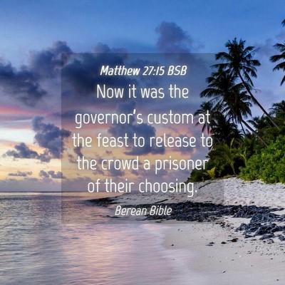 Picture 04 - Matthew 27:15 BSB - Now it was the governor’s custom at the feast - Bible Verse Picture
