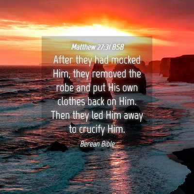 Picture 04 - Matthew 27:31 BSB - After they had mocked Him, they removed the robe - Bible Verse Picture