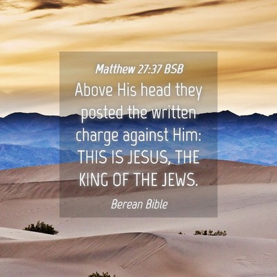 Picture 04 - Matthew 27:37 BSB - Above His head they posted the written charge - Bible Verse Picture
