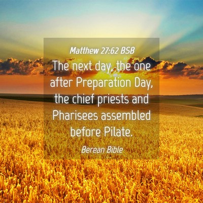 Picture 04 - Matthew 27:62 BSB - The next day, the one after Preparation Day, the - Bible Verse Picture