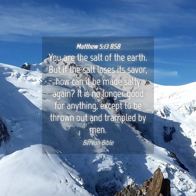 Picture 04 - Matthew 5:13 BSB - You are the salt of the earth. But if the salt - Bible Verse Picture