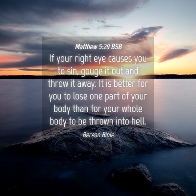 Picture 04 - Matthew 5:29 BSB - If your right eye causes you to sin, gouge it out - Bible Verse Picture