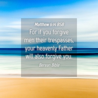 Picture 04 - Matthew 6:14 BSB - For if you forgive men their trespasses, your - Bible Verse Picture