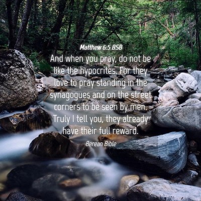 Picture 04 - Matthew 6:5 BSB - And when you pray, do not be like the hypocrites. - Bible Verse Picture