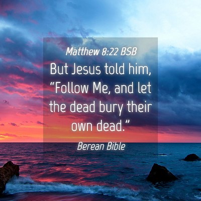 Picture 04 - Matthew 8:22 BSB - But Jesus told him, “Follow Me, and let the - Bible Verse Picture