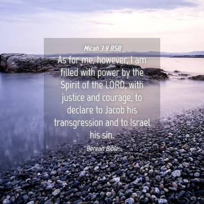 Picture 04 - Micah 3:8 BSB - As for me, however, I am filled with power by the - Bible Verse Picture