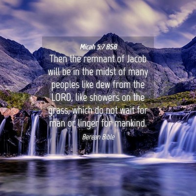 Picture 04 - Micah 5:7 BSB - Then the remnant of Jacob will be in the midst of - Bible Verse Picture