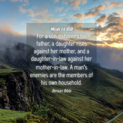 Picture 04 - Micah 7:6 BSB - For a son dishonors his father, a daughter rises - Bible Verse Picture
