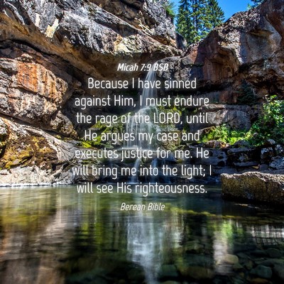 Picture 04 - Micah 7:9 BSB - Because I have sinned against Him, I must endure - Bible Verse Picture