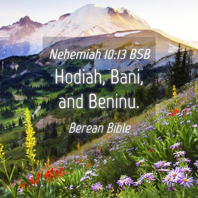 Picture 04 - Nehemiah 10:13 BSB - Hodiah, Bani, and - Bible Verse Picture