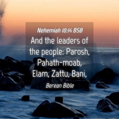 Picture 04 - Nehemiah 10:14 BSB - And the leaders of the people: Parosh, - Bible Verse Picture