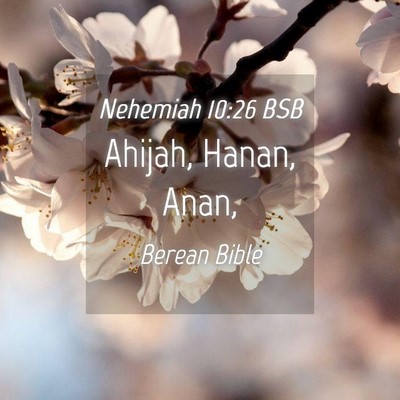 Picture 04 - Nehemiah 10:26 BSB - Ahijah, Hanan, - Bible Verse Picture