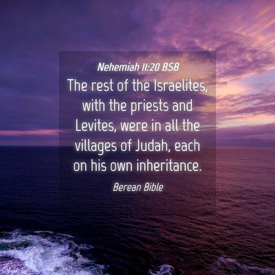Picture 04 - Nehemiah 11:20 BSB - The rest of the Israelites, with the priests and - Bible Verse Picture