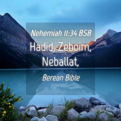 Picture 04 - Nehemiah 11:34 BSB - Hadid, Zeboim, - Bible Verse Picture