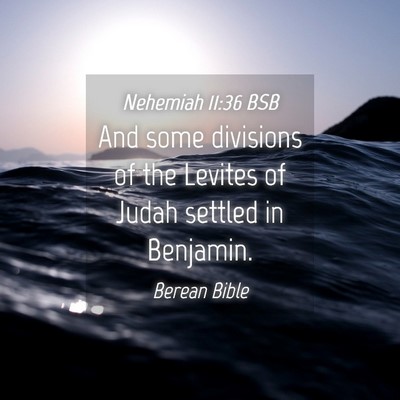 Picture 04 - Nehemiah 11:36 BSB - And some divisions of the Levites of Judah - Bible Verse Picture