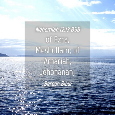 Picture 04 - Nehemiah 12:13 BSB - of Ezra, Meshullam; of Amariah, - Bible Verse Picture