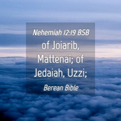Picture 04 - Nehemiah 12:19 BSB - of Joiarib, Mattenai; of Jedaiah, - Bible Verse Picture