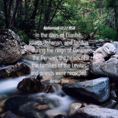 Picture 04 - Nehemiah 12:22 BSB - In the days of Eliashib, Joiada, Johanan, and - Bible Verse Picture