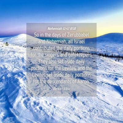 Picture 04 - Nehemiah 12:47 BSB - So in the days of Zerubbabel and Nehemiah, all - Bible Verse Picture