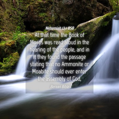Picture 04 - Nehemiah 13:1 BSB - At that time the Book of Moses was read aloud in - Bible Verse Picture