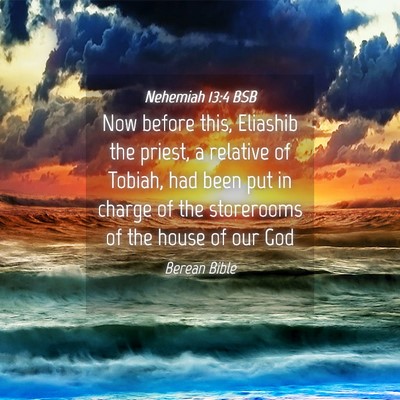 Picture 04 - Nehemiah 13:4 BSB - Now before this, Eliashib the priest, a relative - Bible Verse Picture