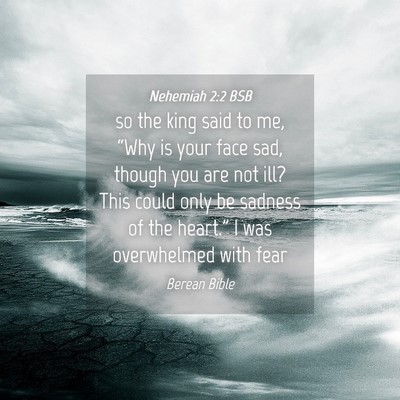 Picture 04 - Nehemiah 2:2 BSB - so the king said to me, “Why is your face sad, - Bible Verse Picture