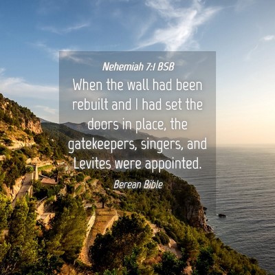 Picture 04 - Nehemiah 7:1 BSB - When the wall had been rebuilt and I had set the - Bible Verse Picture