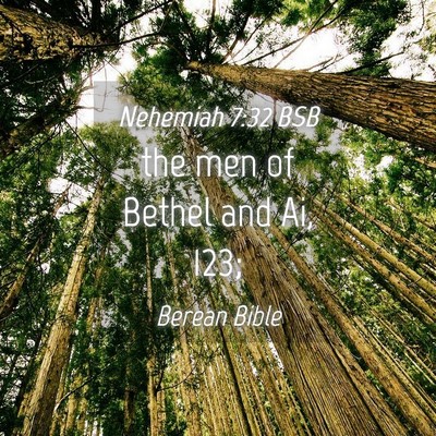 Picture 04 - Nehemiah 7:32 BSB - the men of Bethel and Ai, - Bible Verse Picture