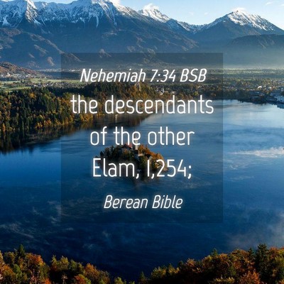 Picture 04 - Nehemiah 7:34 BSB - the descendants of the other Elam, - Bible Verse Picture