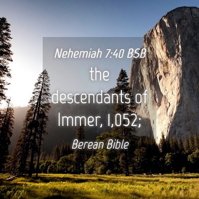 Picture 04 - Nehemiah 7:40 BSB - the descendants of Immer, - Bible Verse Picture