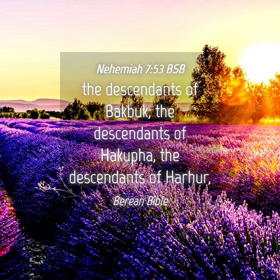 Picture 04 - Nehemiah 7:53 BSB - the descendants of Bakbuk, the descendants of - Bible Verse Picture