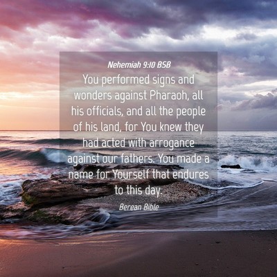 Picture 04 - Nehemiah 9:10 BSB - You performed signs and wonders against Pharaoh, - Bible Verse Picture