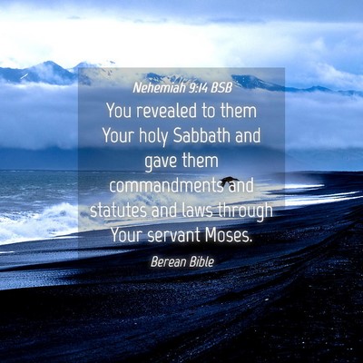 Picture 04 - Nehemiah 9:14 BSB - You revealed to them Your holy Sabbath and gave - Bible Verse Picture