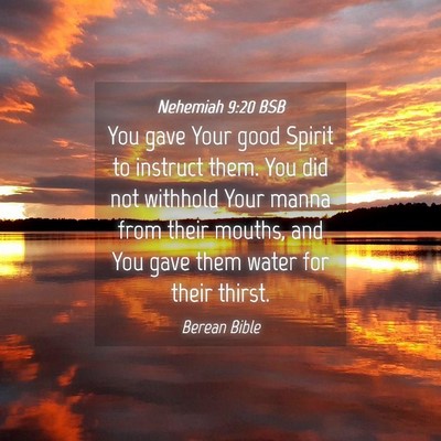 Picture 04 - Nehemiah 9:20 BSB - You gave Your good Spirit to instruct them. You - Bible Verse Picture