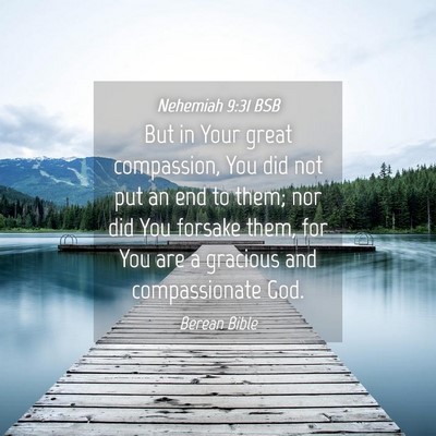 Picture 04 - Nehemiah 9:31 BSB - But in Your great compassion, You did not put an - Bible Verse Picture